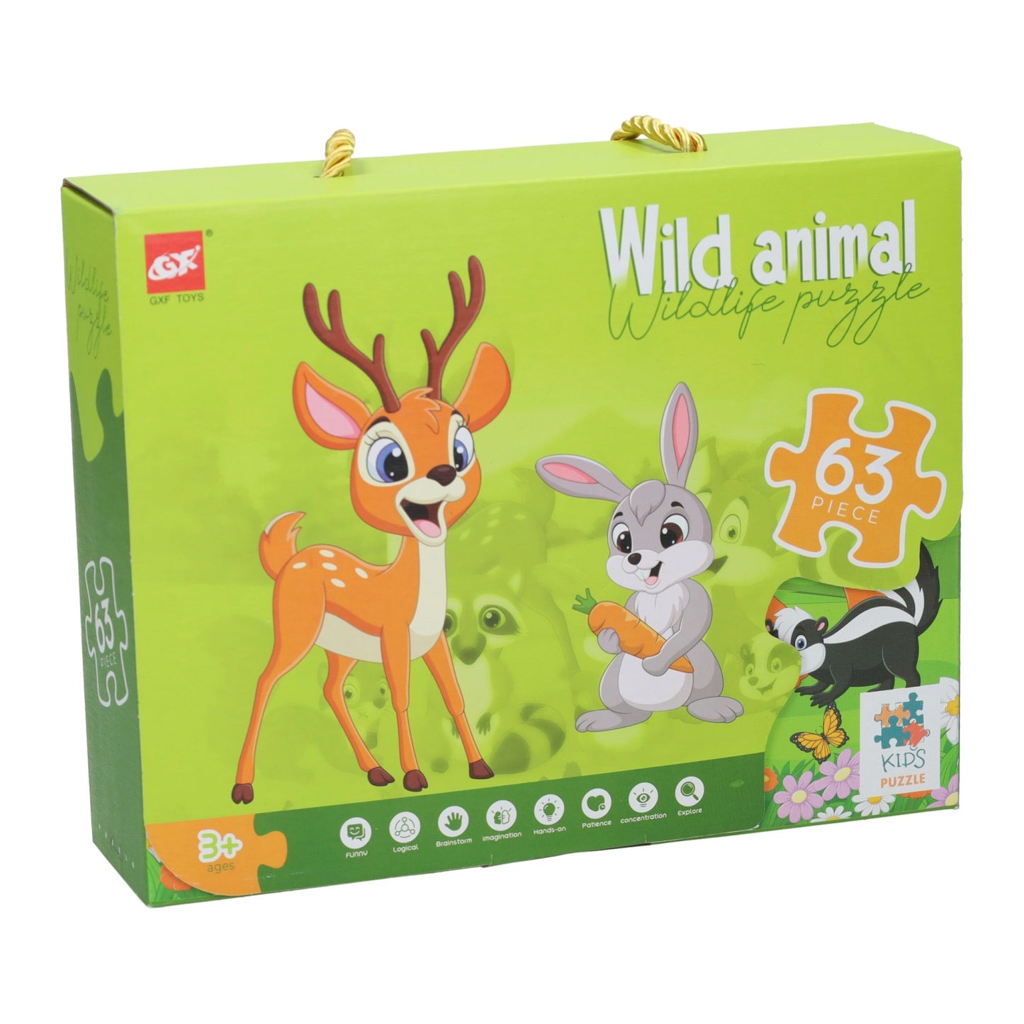 Animales de bosque de rompecabezas de piso, 63RST.