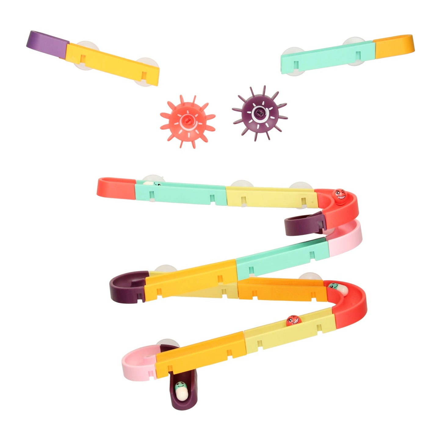 Set da gioco per il bagno con pista per palline per il divertimento acquatico, 44 pezzi.