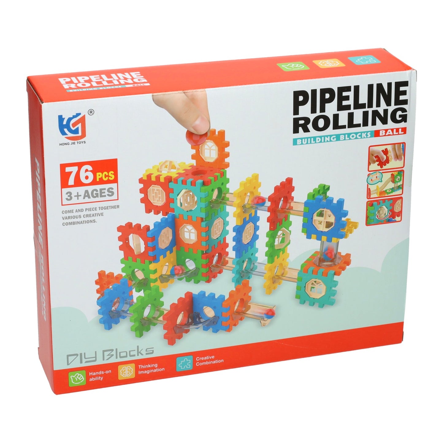 Juego de construcción de vías de mármol - 76 piezas.