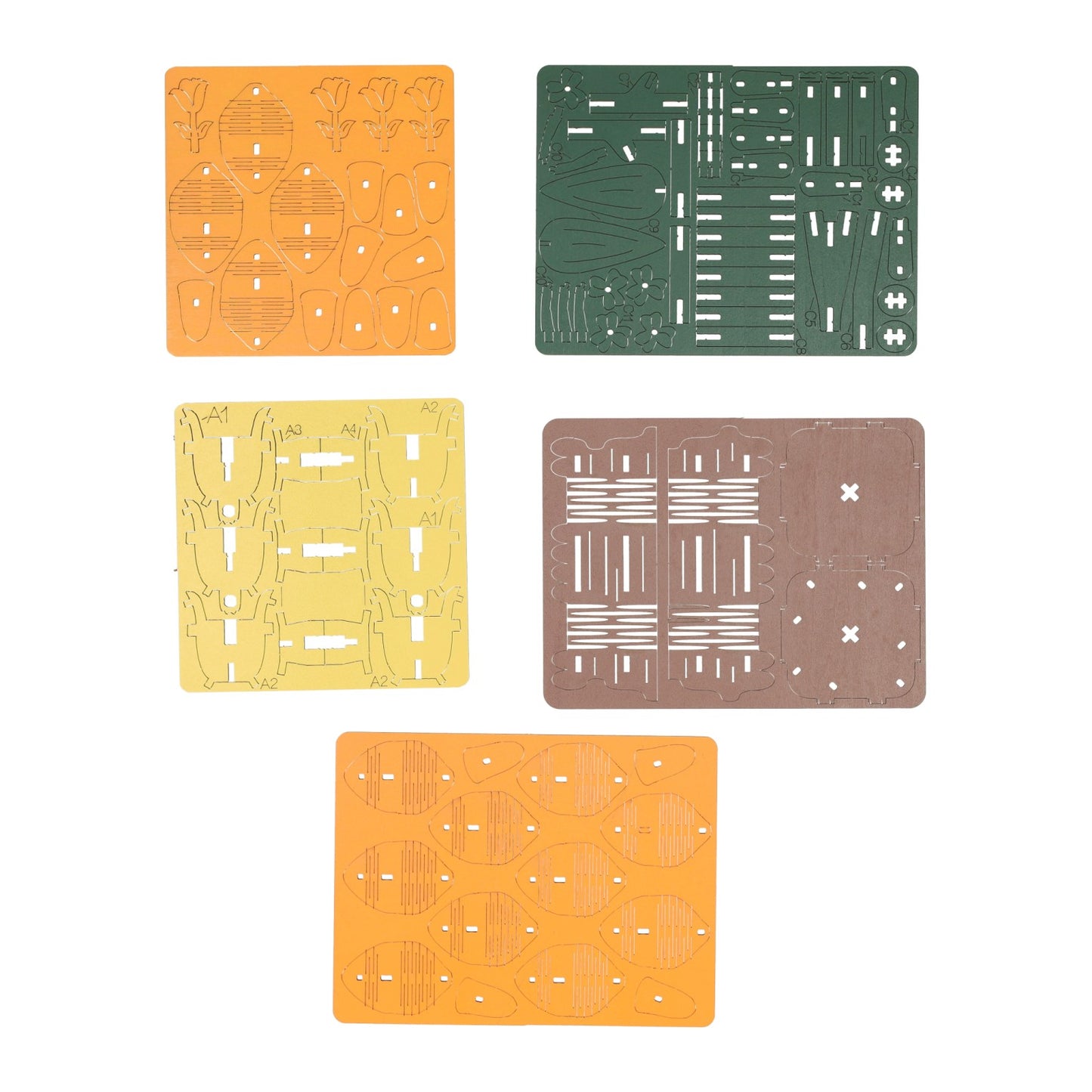 Kit de construcción de madera 3D Tulipanes - 60 piezas.