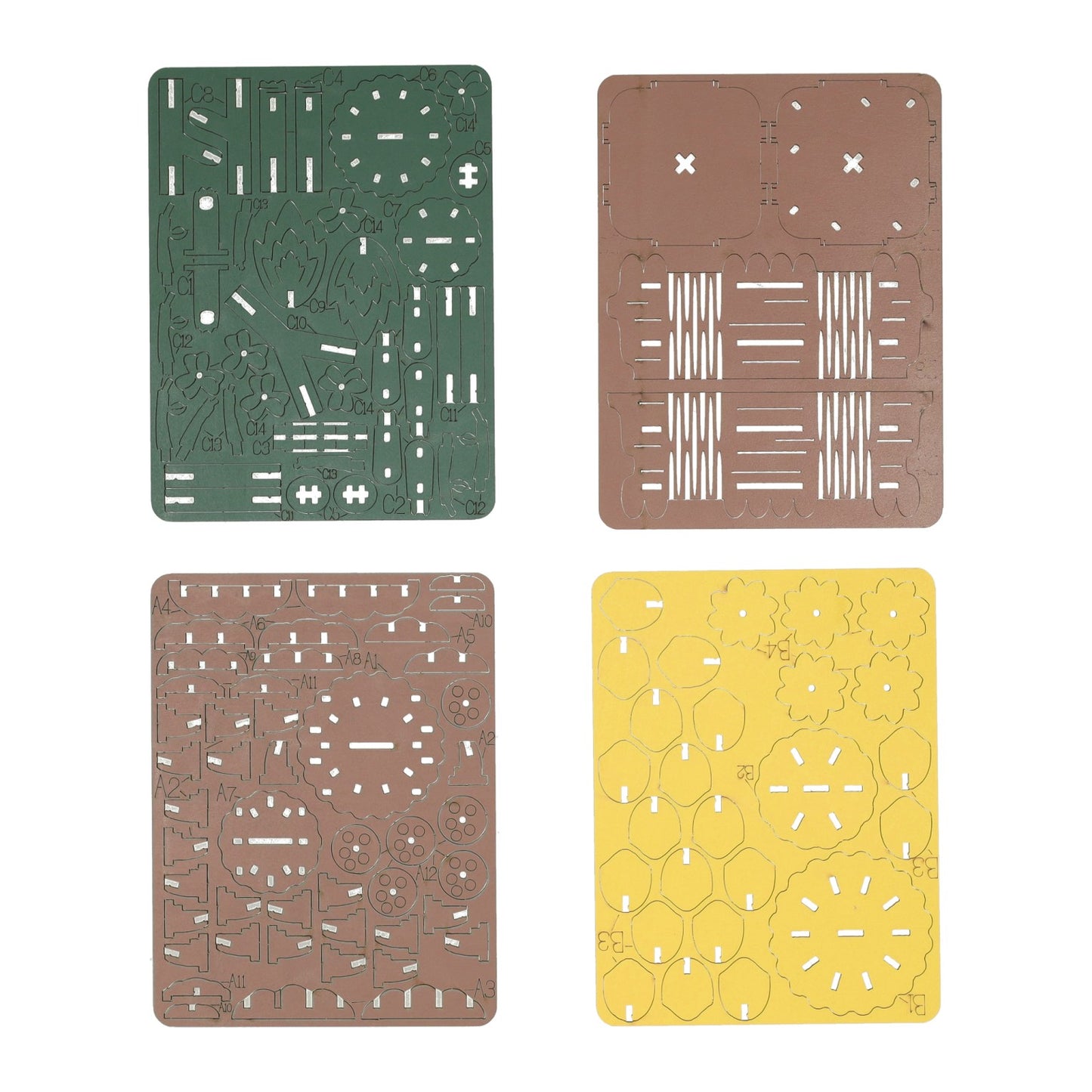Kit de construcción de madera 3D Girasoles - 121 piezas.