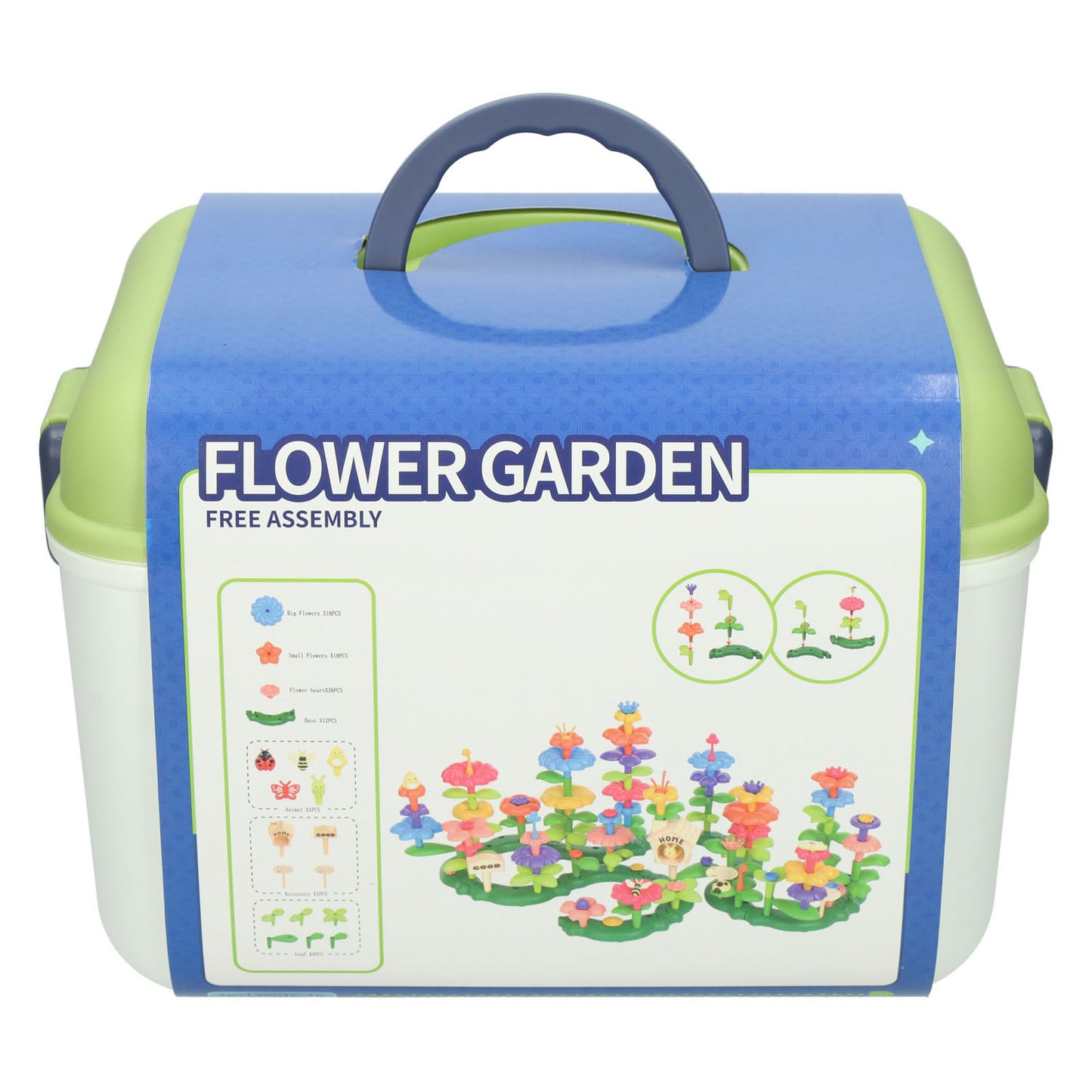 Set da costruzione fiori - 123 pezzi.