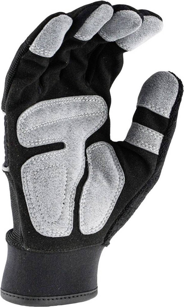 Dewalt werkhandschoenen l - bescherming en comfort - extra padding - badstof achterkant voor afvegen voorhoofd - grijs geel