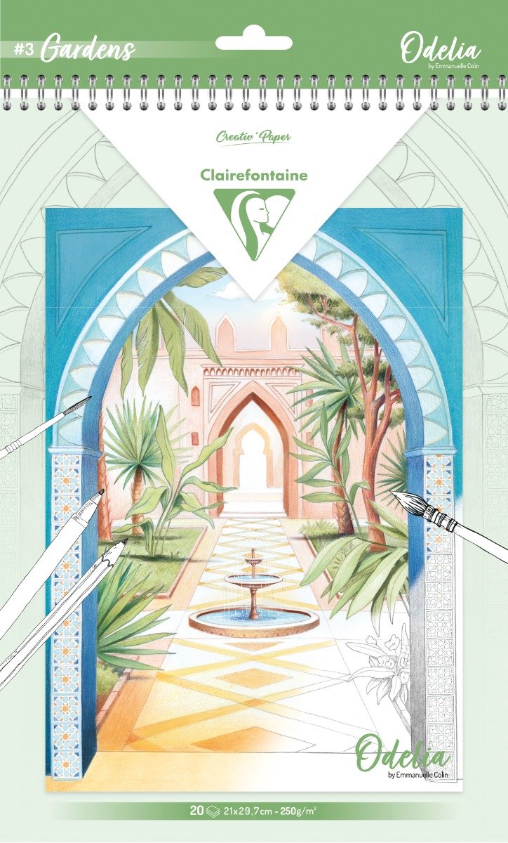 Libro da colorare Clairefontaine odelia 3 giardini - emmanuelle colin