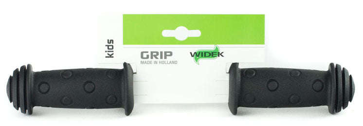 Mango de bicicleta para niños Widek: negro básico, 100 mm, goma