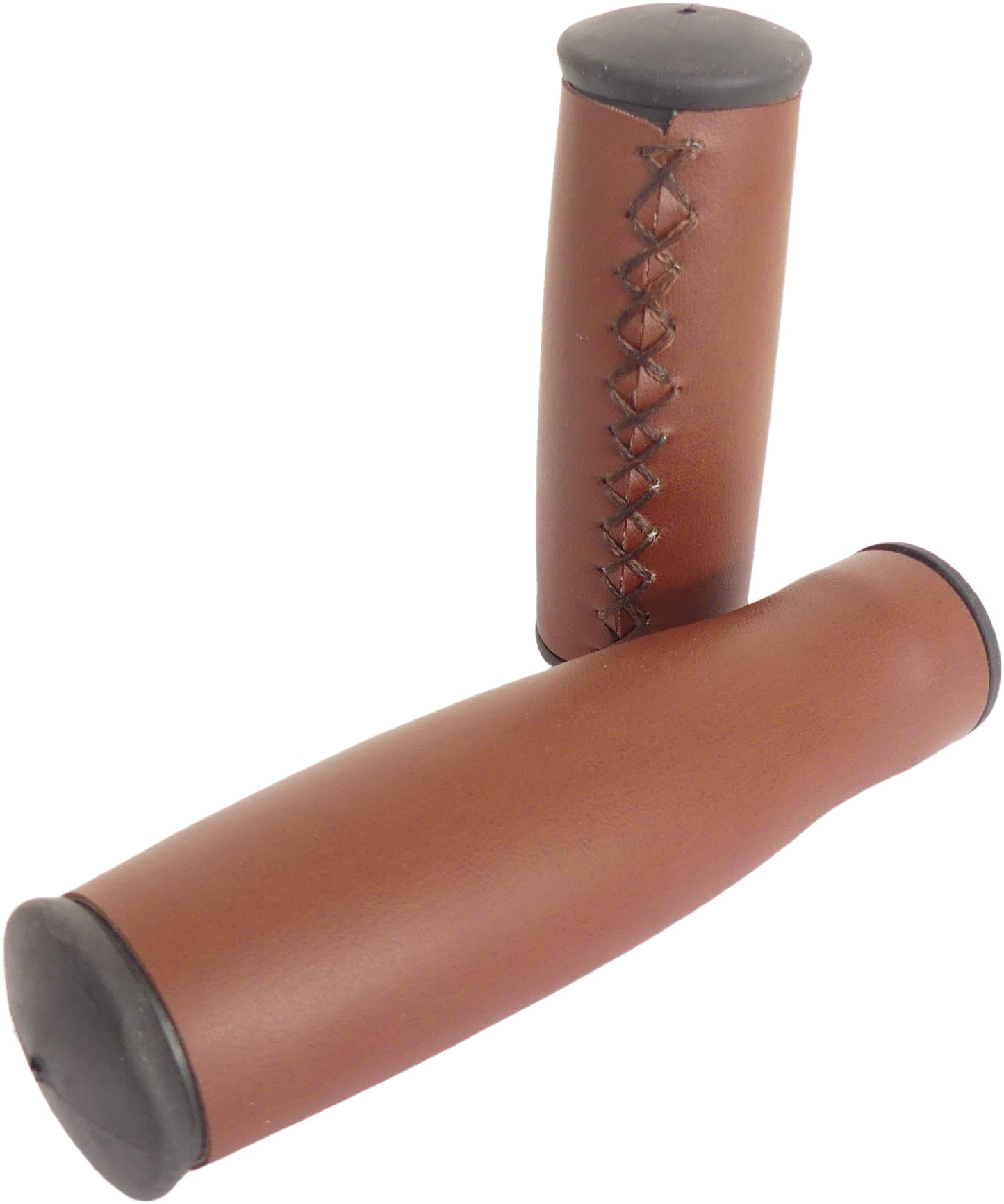 Le maniglie di Edge City - manici per biciclette in pelle d'arte, 135 92 mm, marrone scuro