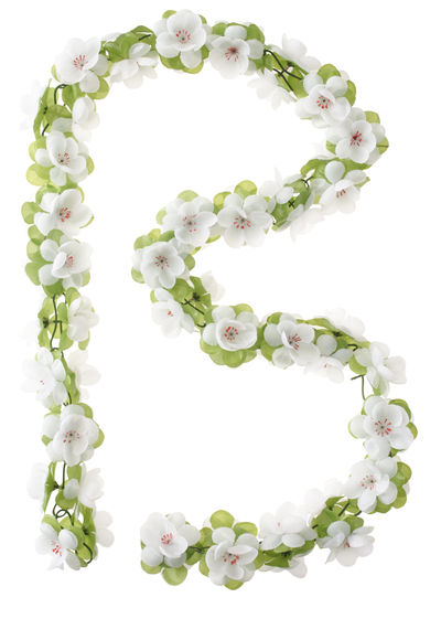 Garland di Basil Roses - Flower Streng - Bianco