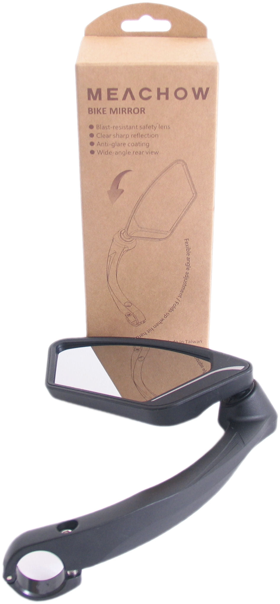 Specchio sullo sterzo a più bici sinistro. nero