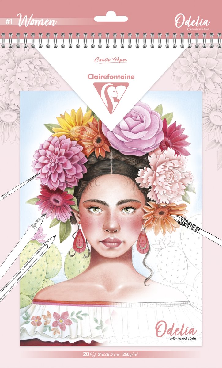 Clairefontaine libro da colorare odelia a4 donne
