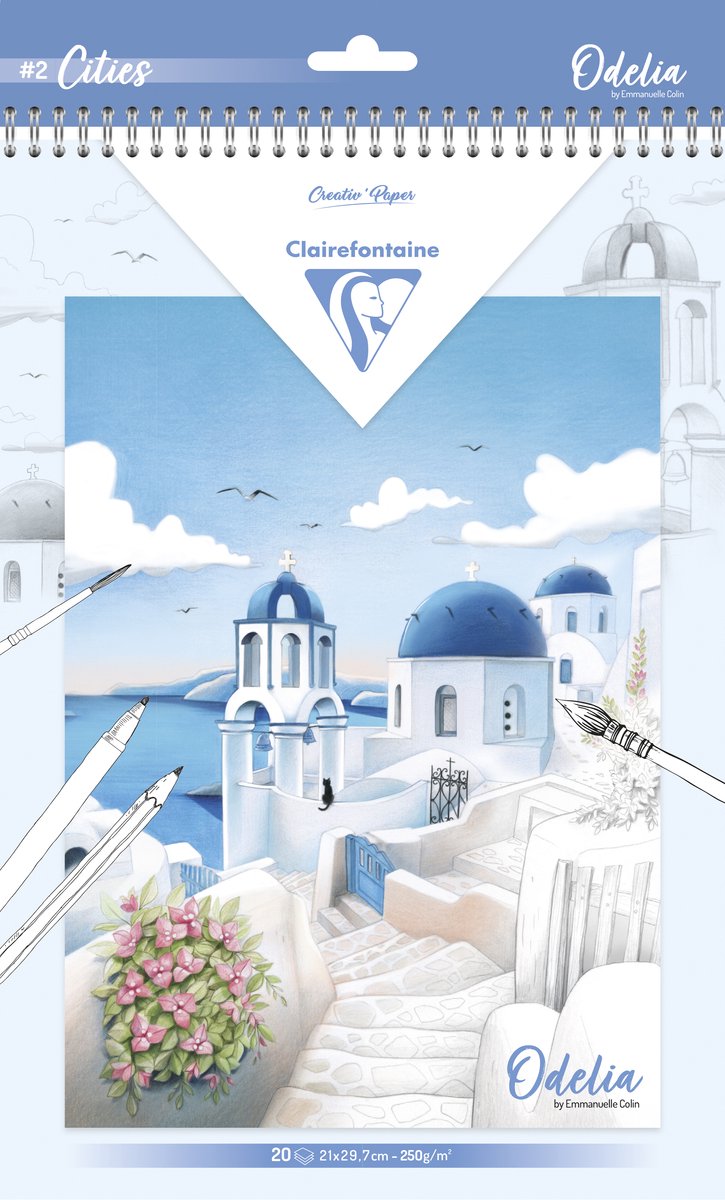 Libro da colorare Clairefontaine Odelia A4 città
