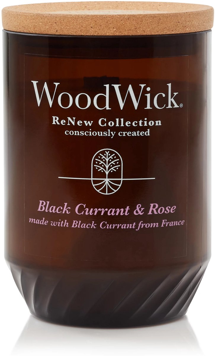 Woodwick renew vela perfumada grande - rosa grosella negra - 75 horas de combustión