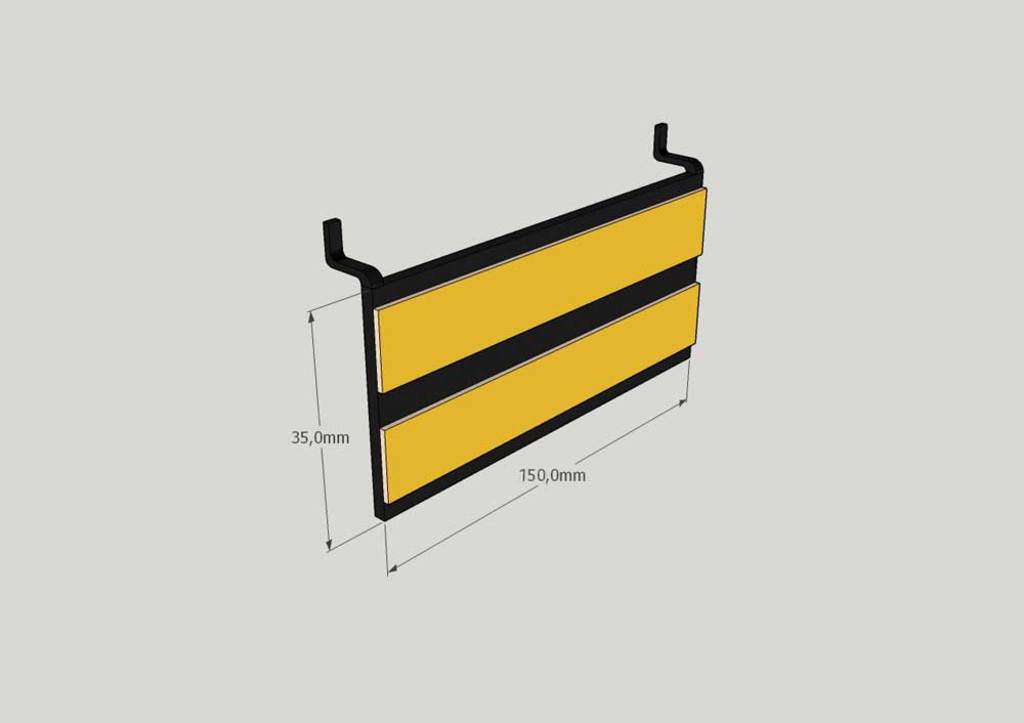 Gancio per stecche per rack senza marchio forex 150x35mm nero