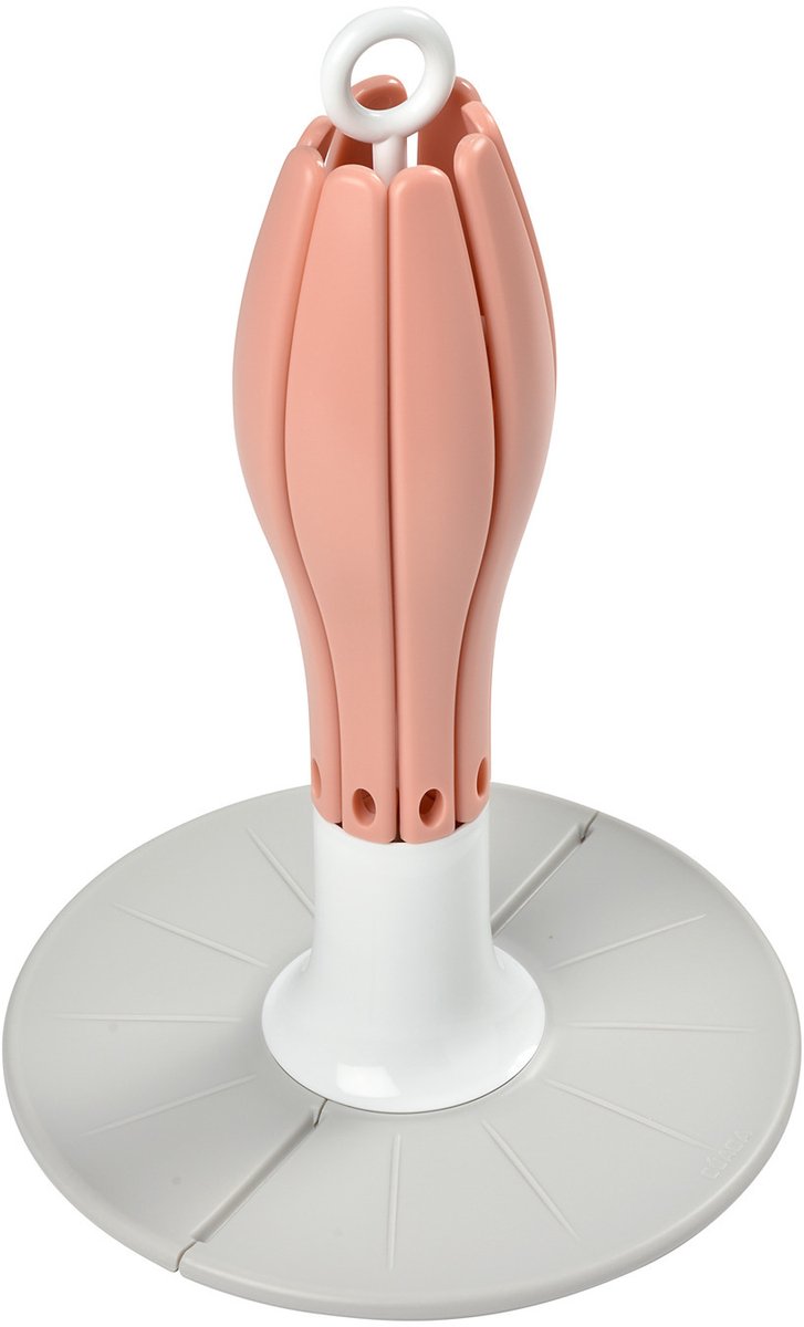 Portabiberon Béaba - stendibiancheria pieghevole - scolapiatti igienico compatto per biberon - per 8 accessori per biberon - fiore rosa