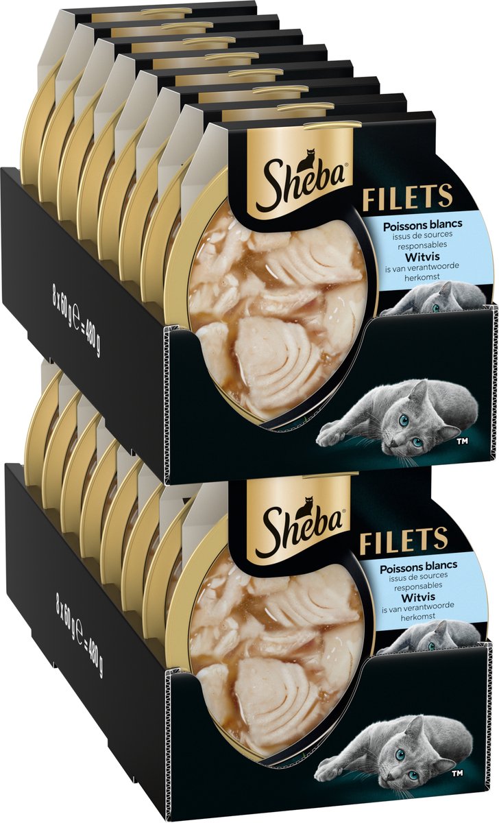 Cibo per gatti Sheba - filetti - coregone sostenibile in salsa - 16x60g
