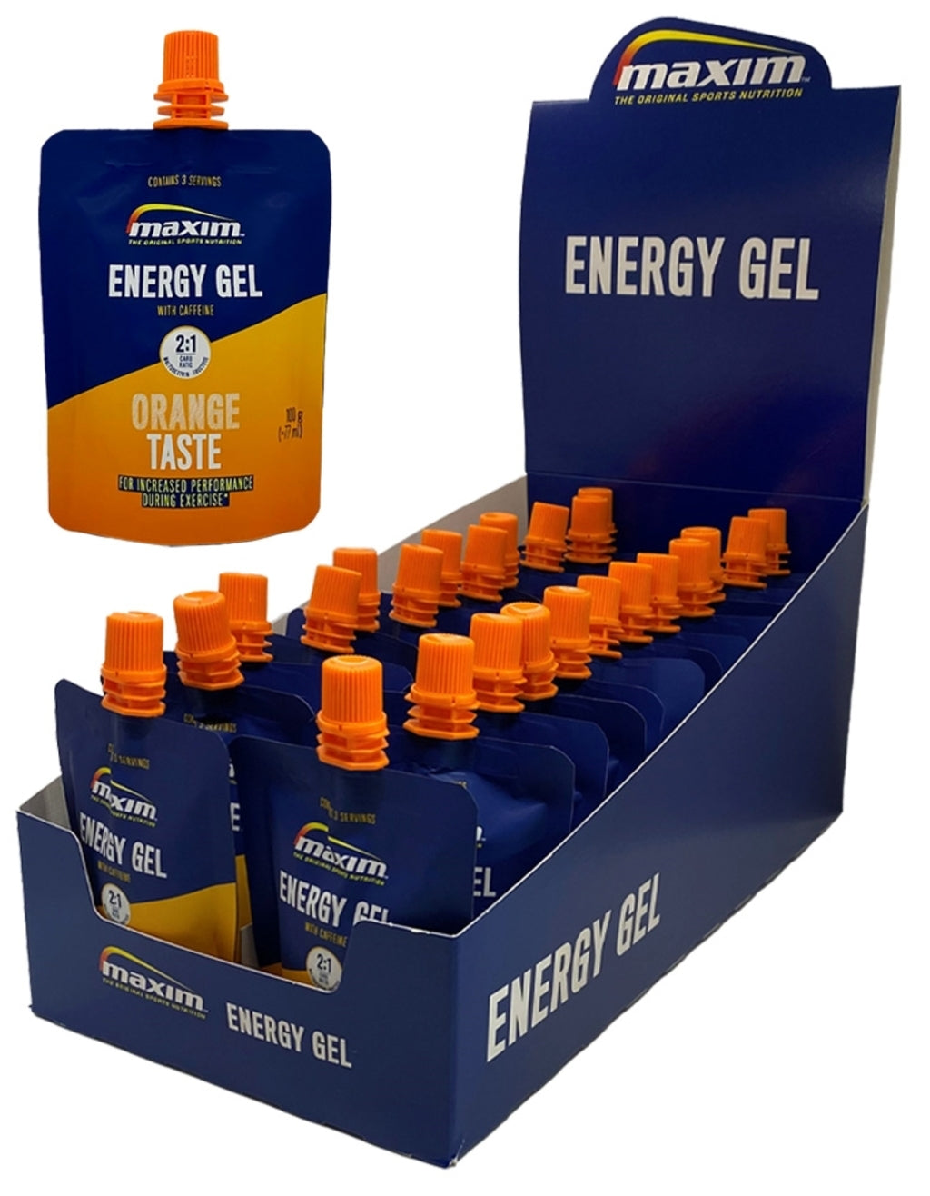 Maxim Energy Gel Orange y Cafeína 100gr ds A 24
