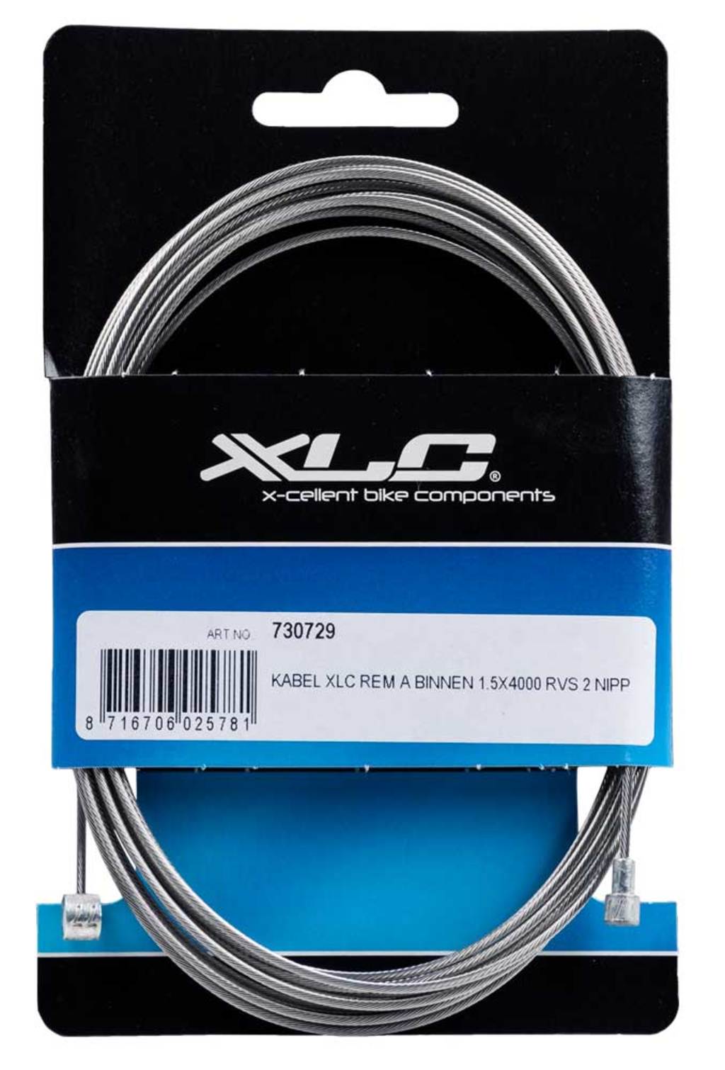 Cable freno xlc a interior 1.5x4000 acero inoxidable 2 nipp