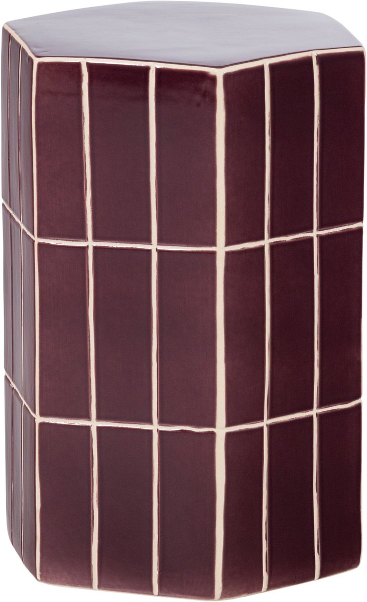 Mesa auxiliar decorativa Woood plu - cerámica - violeta - 42x30x26