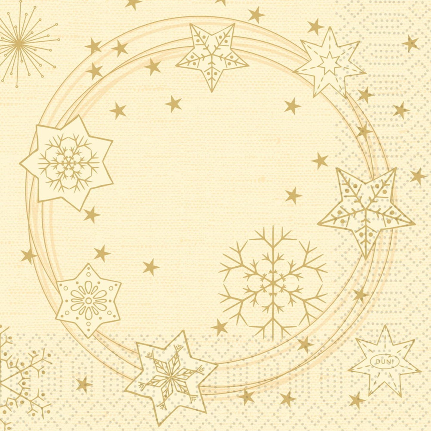 Duni servilletas estrella brillo crema 33x33cm