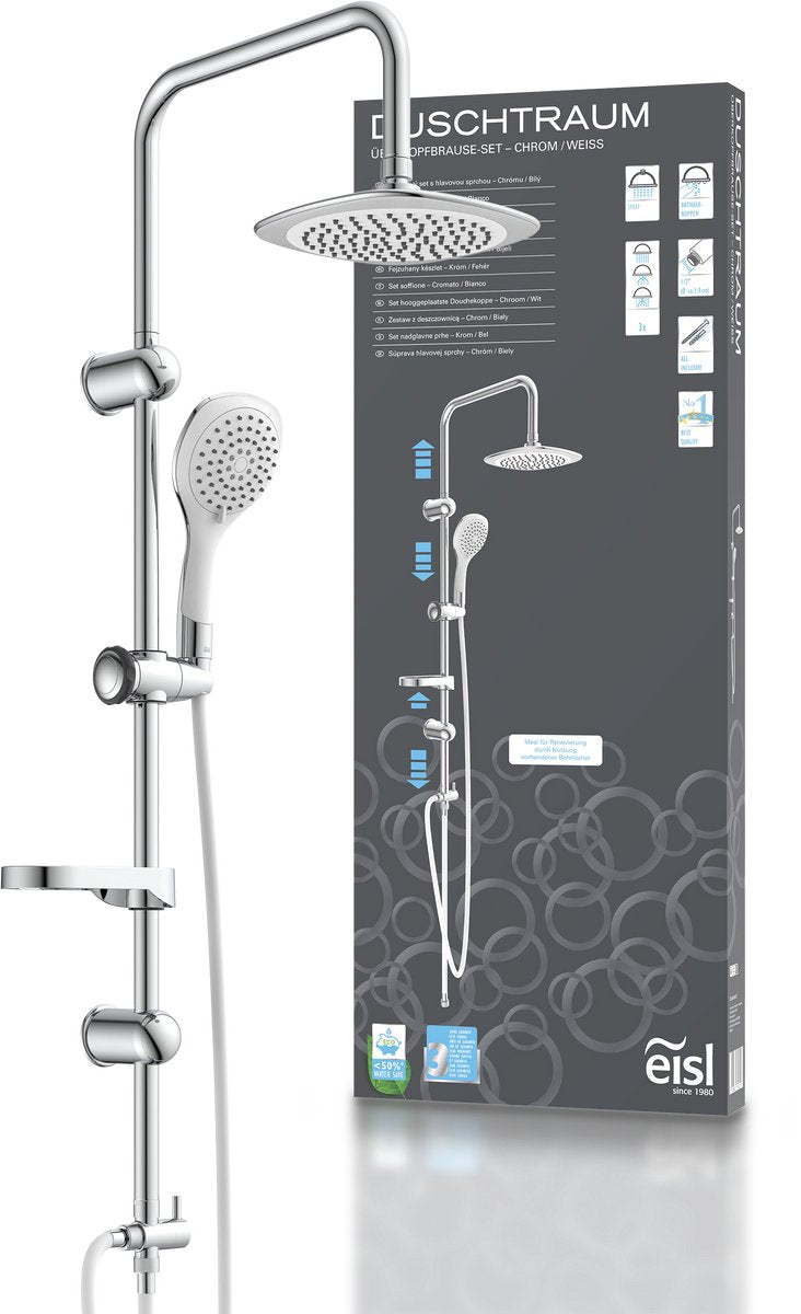 Set soffione doccia Eisl duschtraum - bianco cromo