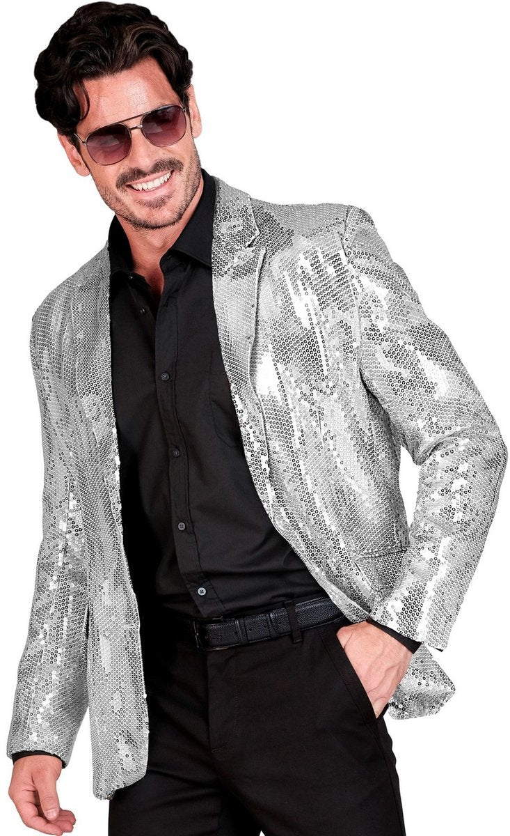 Widmann giacca paillettes showmaster argento lucido uomo