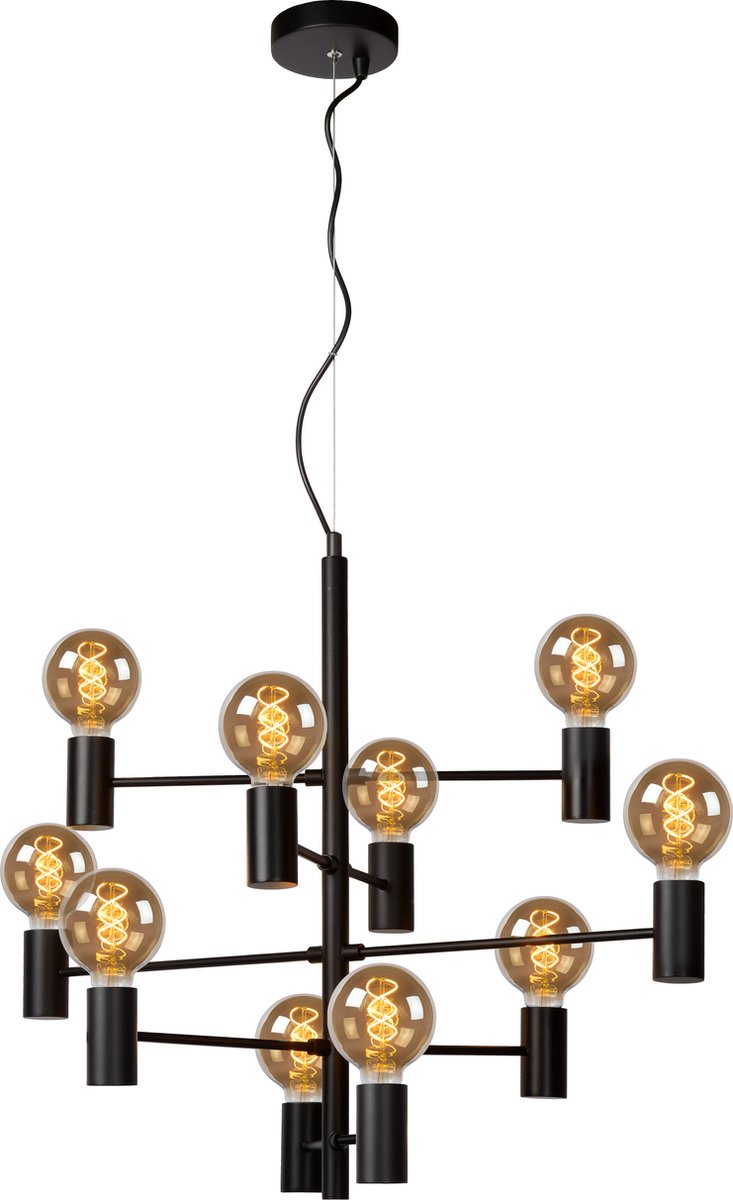 Lucide leanne - lampada a sospensione - ø 65 cm - 10xe27 - nero