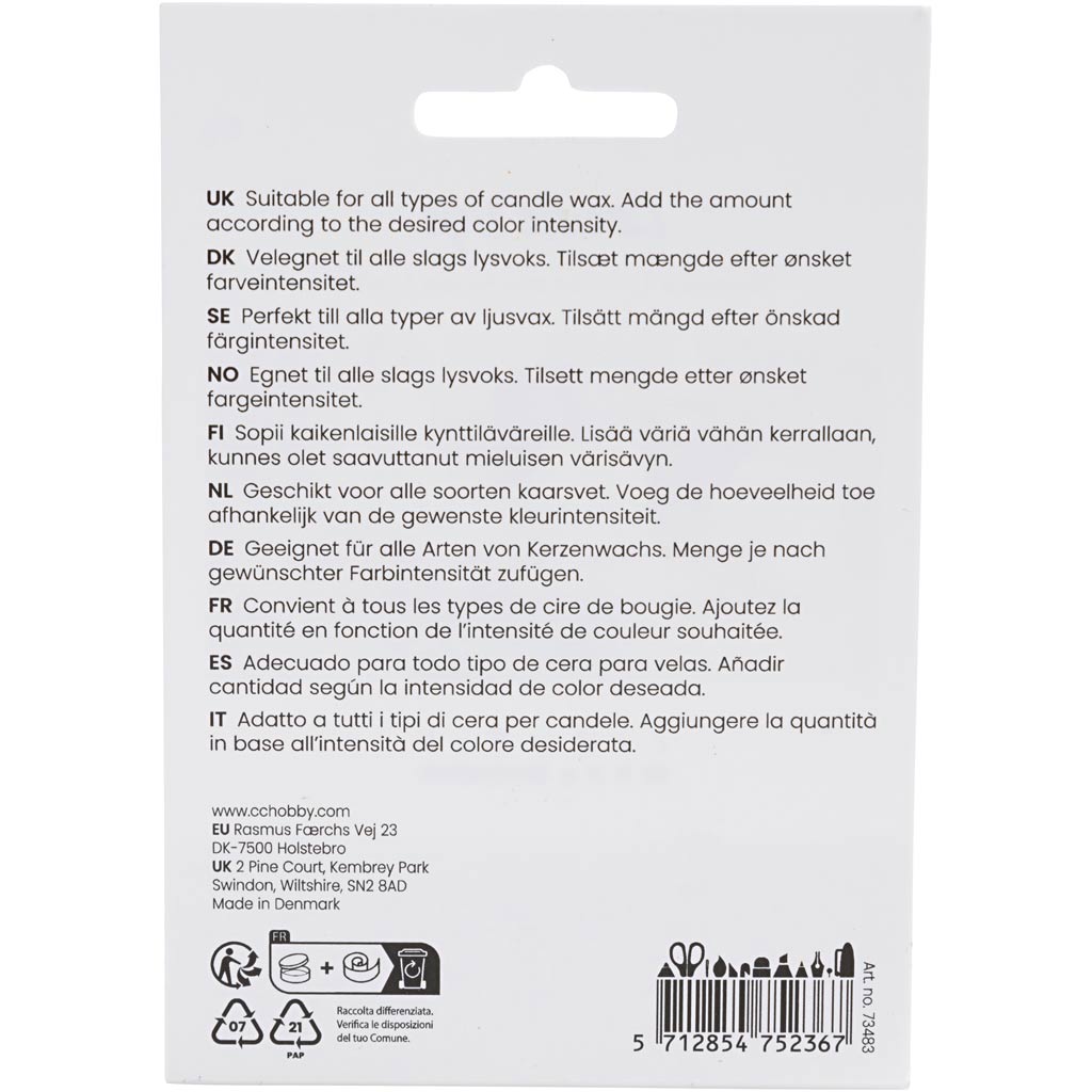 Creativ company tinte para velas, rosa, 5 gr 1 caja