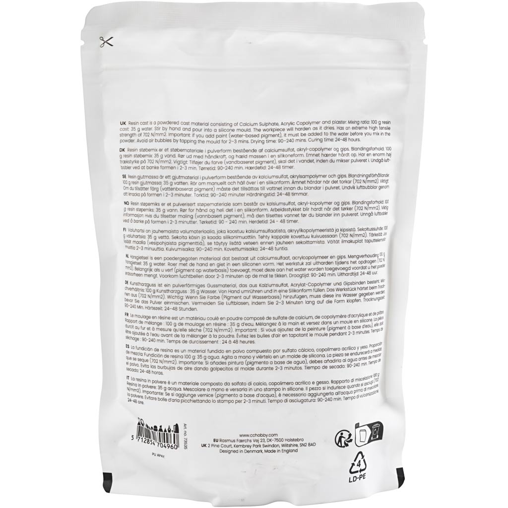 Creativ company resin casting, white, 800 gr 1 box