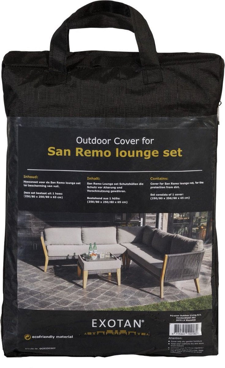 Fodera protettiva per set lounge in legno exotan San Remo - pe - nero - 45x30x14