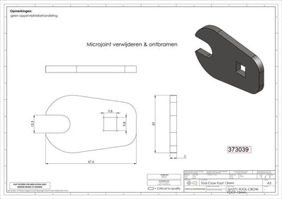 Unbranded grs bit crowfoot steeksleutel 3 8 13mm