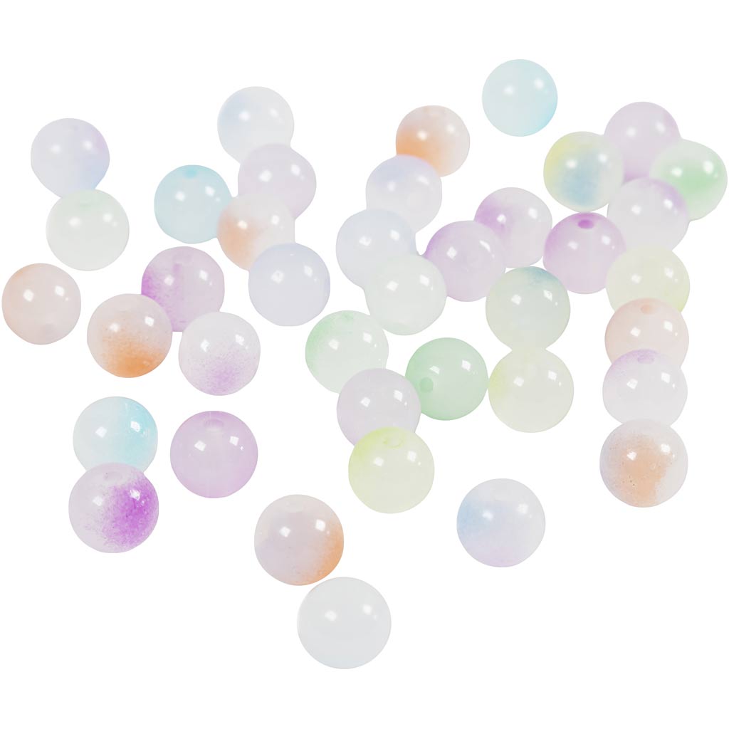 Perline principessa della Creativ Company, d 8 mm, dimensione del buco 1,5 mm, ca. 900 pezzi, vari colori, 600 g 1 scatola