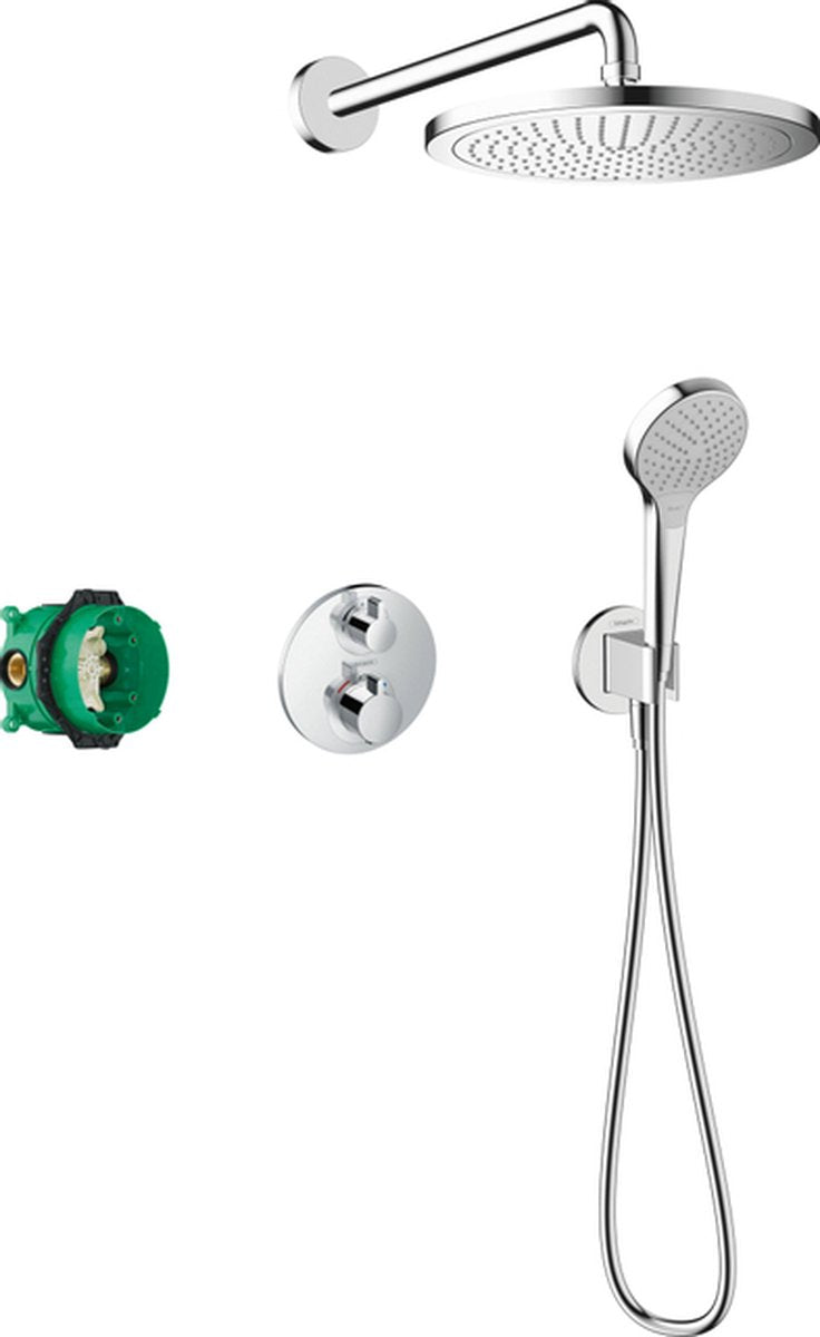 Hansgrohe croma - set de ducha empotrado - termostato ecostat - 280 mm - función 1 chorro - cromo