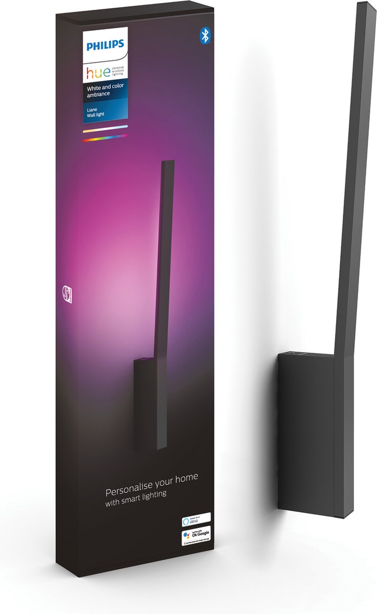 Lampada da parete Philips Hue Liane - luce bianca e colorata - nera