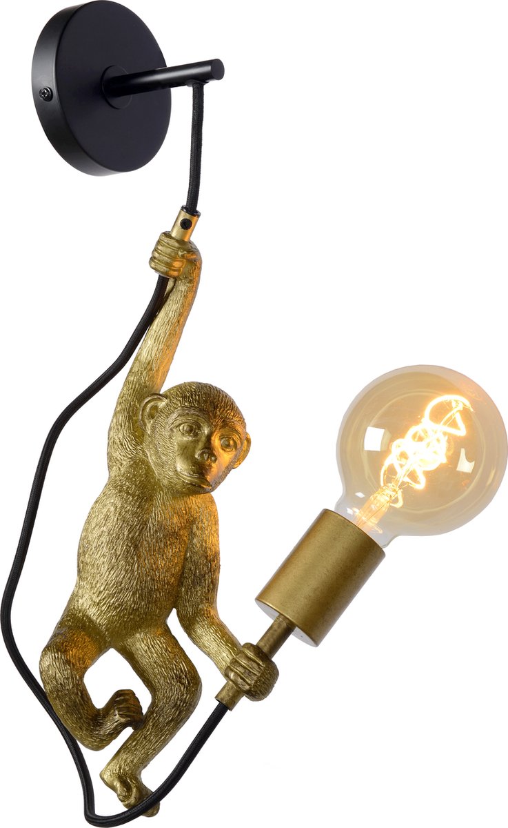 Lucide extravaganza chimp - lampada da parete - 1xe27 - nera