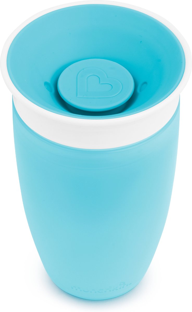Bicchiere Munchkin Miracle Anti-Perdite a 360° - Bicchiere con beccuccio - Bicchiere da pratica per neonati e bambini - 296ml - Blu