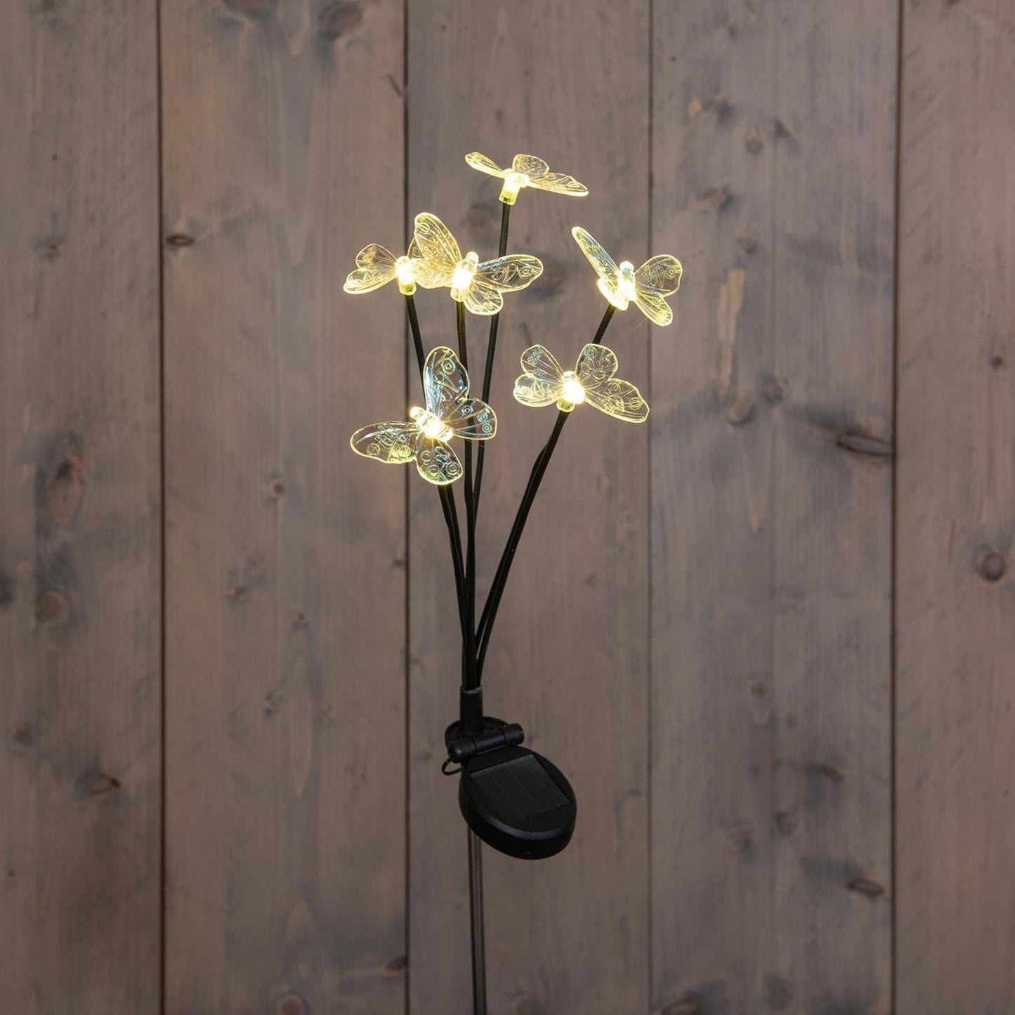Anna's collection Enchufe solar LED mariposas 6,5x70cm
