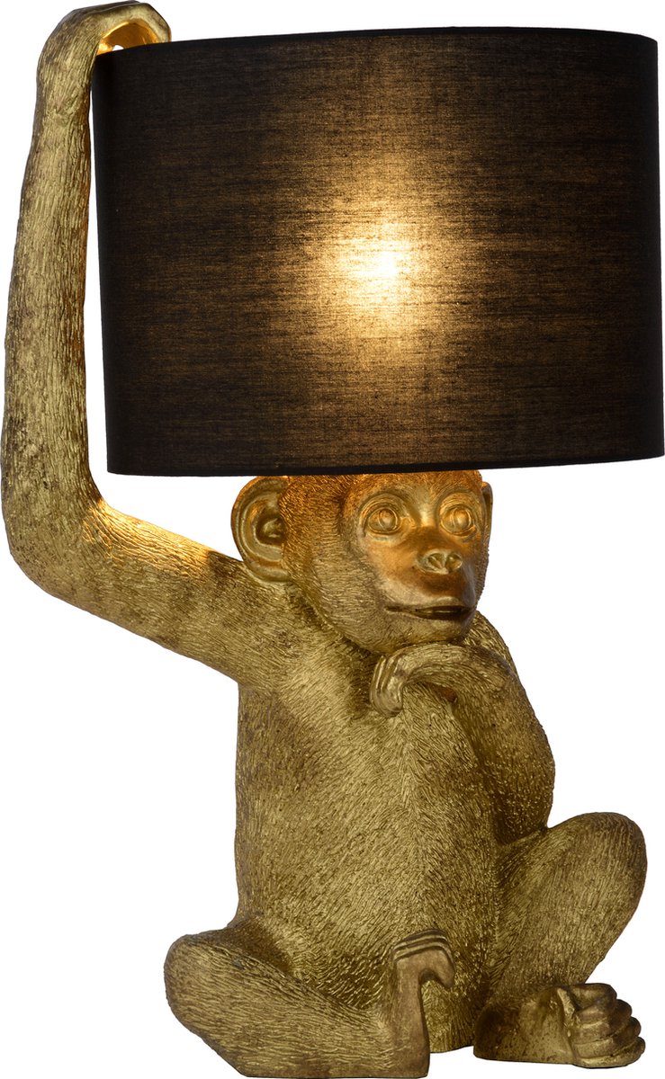 Lucide extravaganza chimp - lampada da tavolo - ø 30 cm - 1xe14 - nero