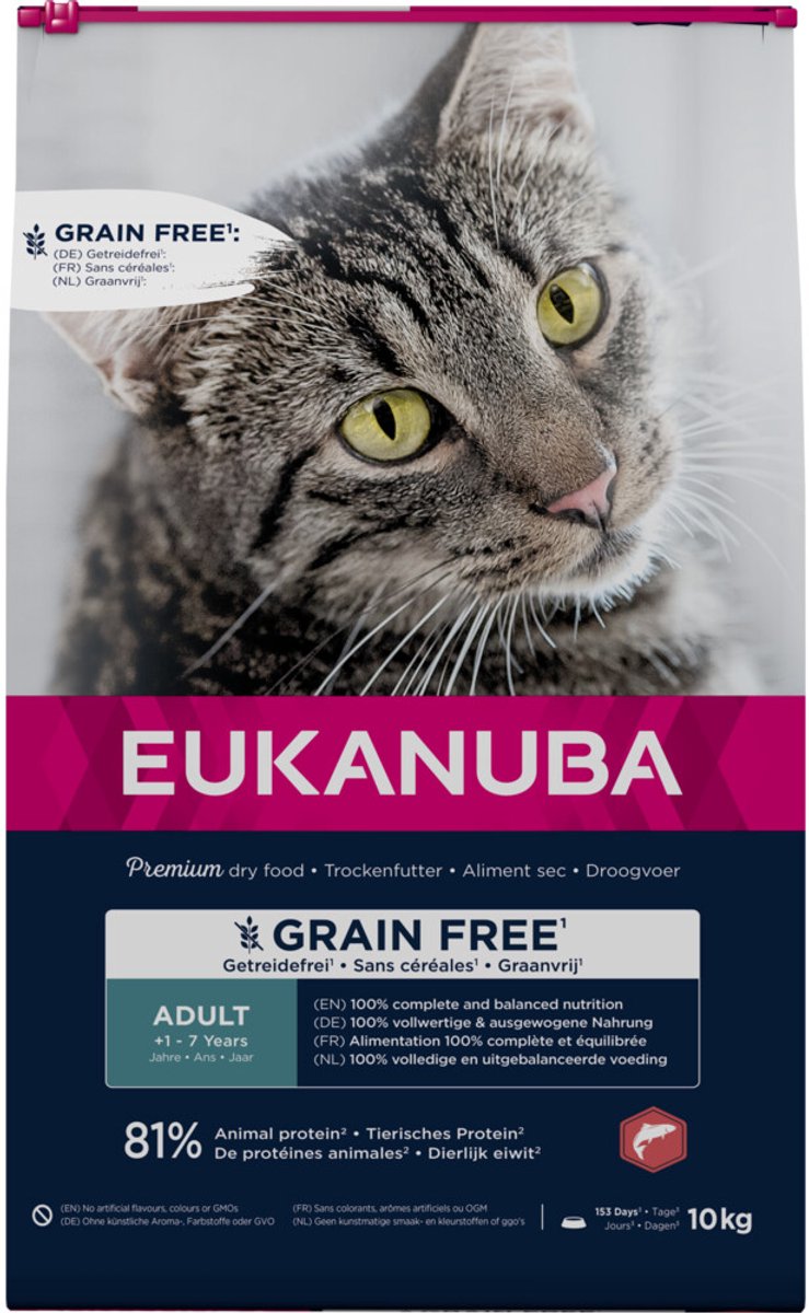 Eukanuba comida seca para gatos adultos salmón sin cereales - 10 kg