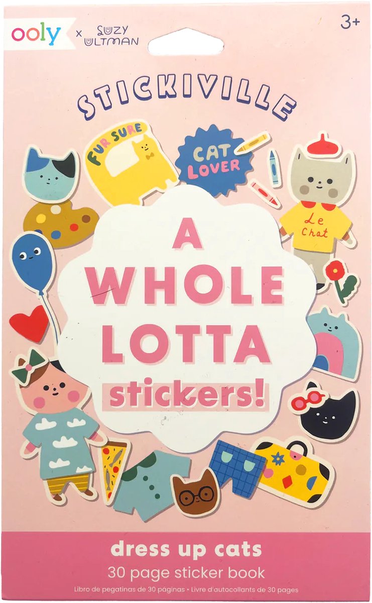 Ooly - stickiville - un montón de libros de pegatinas - vestir gatos
