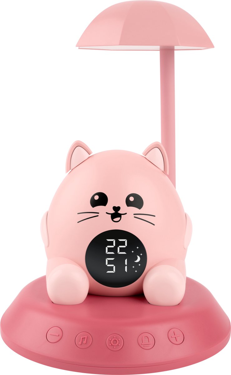 Bigben hibuddies hibuddies lámpara de noche despertador con efectos de sonido para niños - el gato sol - entrenador del sueño