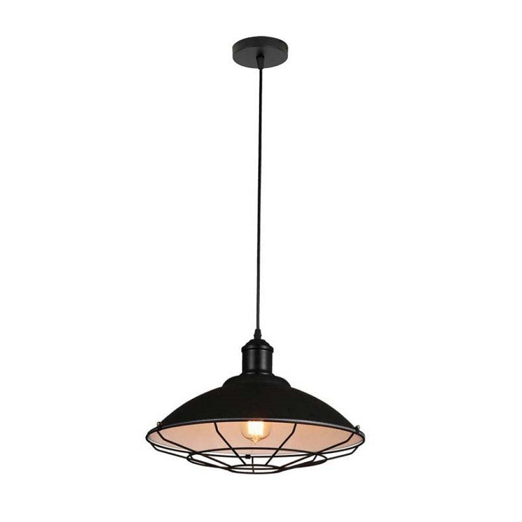 HomeStyle Pro Homestyle MK106 BB Lámpara de colgación industrial 40x25 cm de metal blanco negro