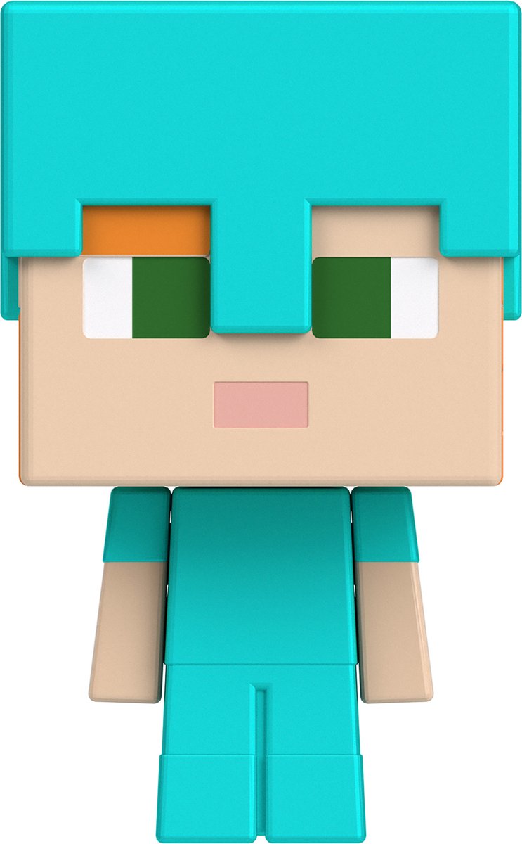 Mini teste di mob di Minecraft - personaggio da gioco - personaggio con casco blu