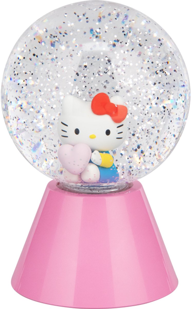 Paladone Hello Kitty LED Glitter Ball - Lampada con sfera di neve che cambia colore, con licenza ufficiale, 17 cm -