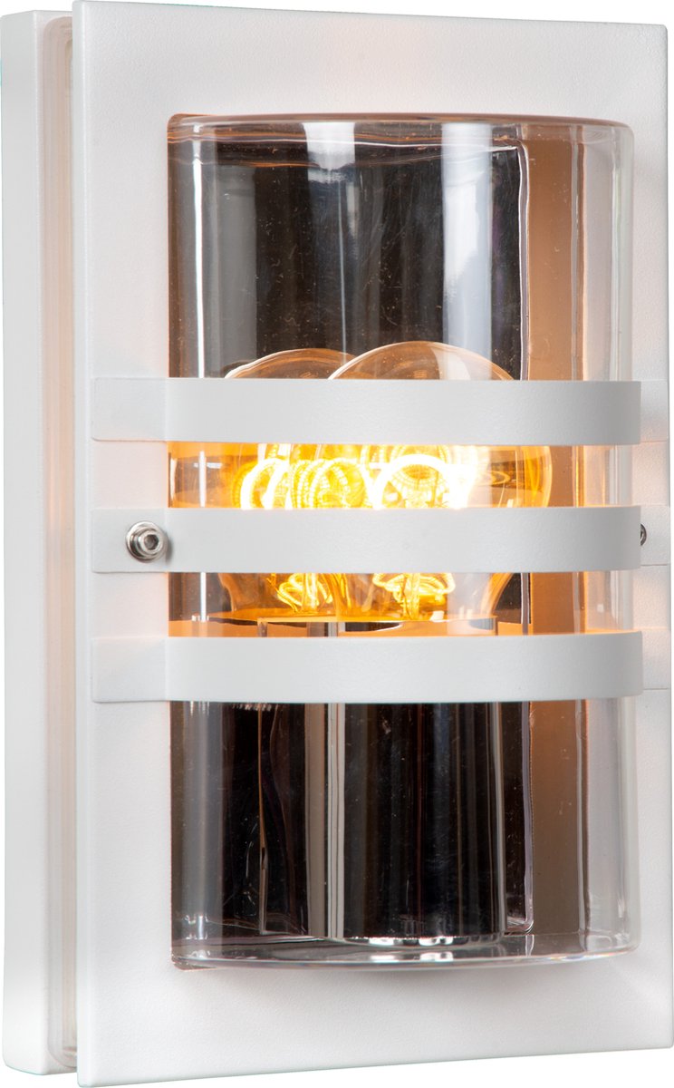 Lucide privas - wandlamp binnen buiten - 1xe27 - ip44 - wit