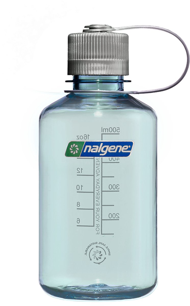 Nalgene - boca estrecha - botella para beber - botella de agua - a prueba de fugas - 500 ml - sin bpa - sustentable - espuma de mar