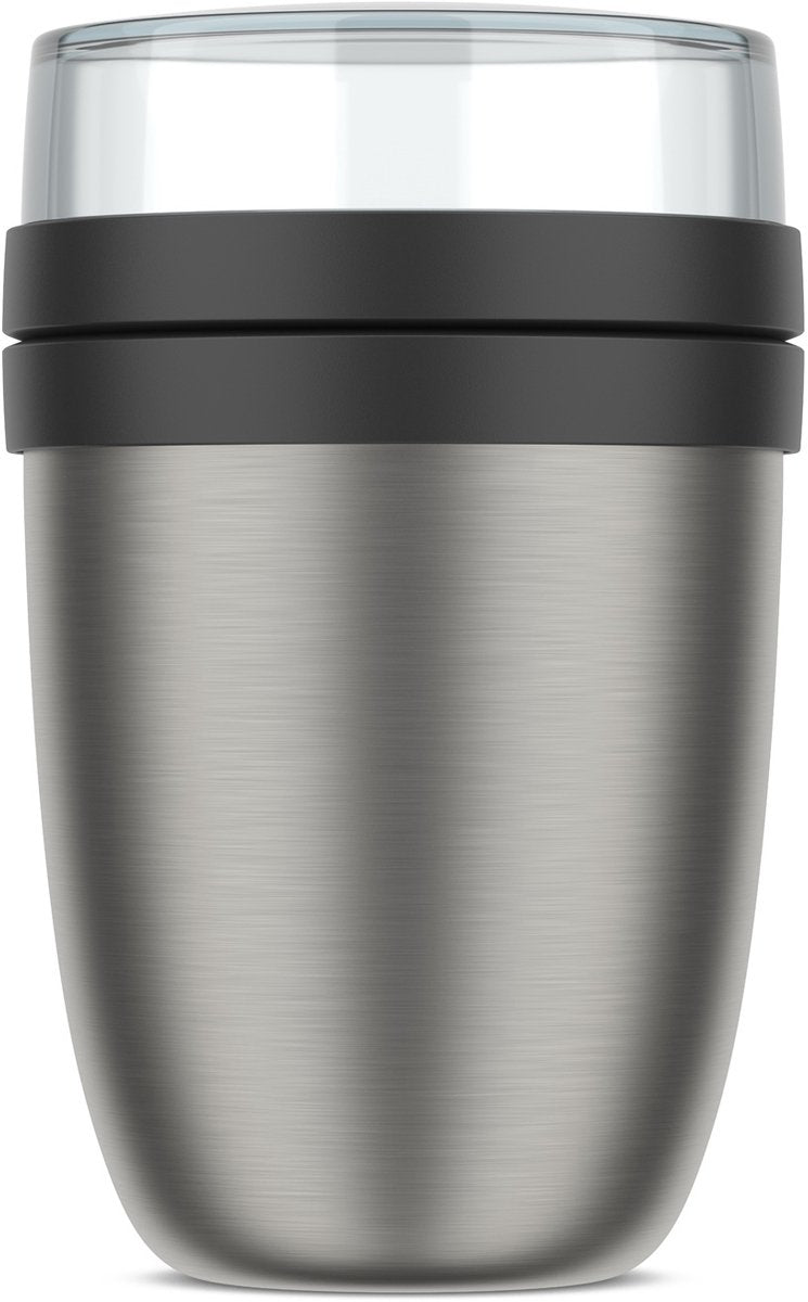 Portapranzo Mepal ellisse - isolato - nero nordico - 500 ml + 200 ml