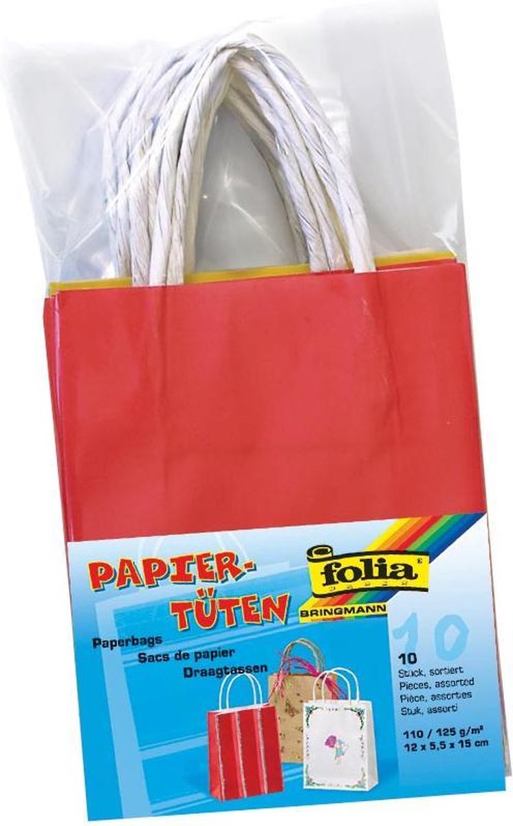Folia geschenkzak formaat 12 x 55 x 15 cm pak van 10 stuks