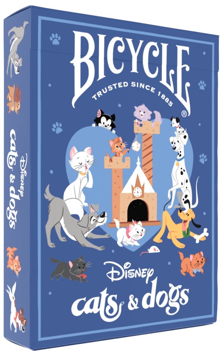 Bicicleta perros gatos de disney - naipes premium - creativos - póquer - coleccionables
