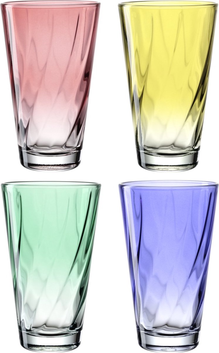 Bicchiere Leonardo 300ml twist assortiti - set 4