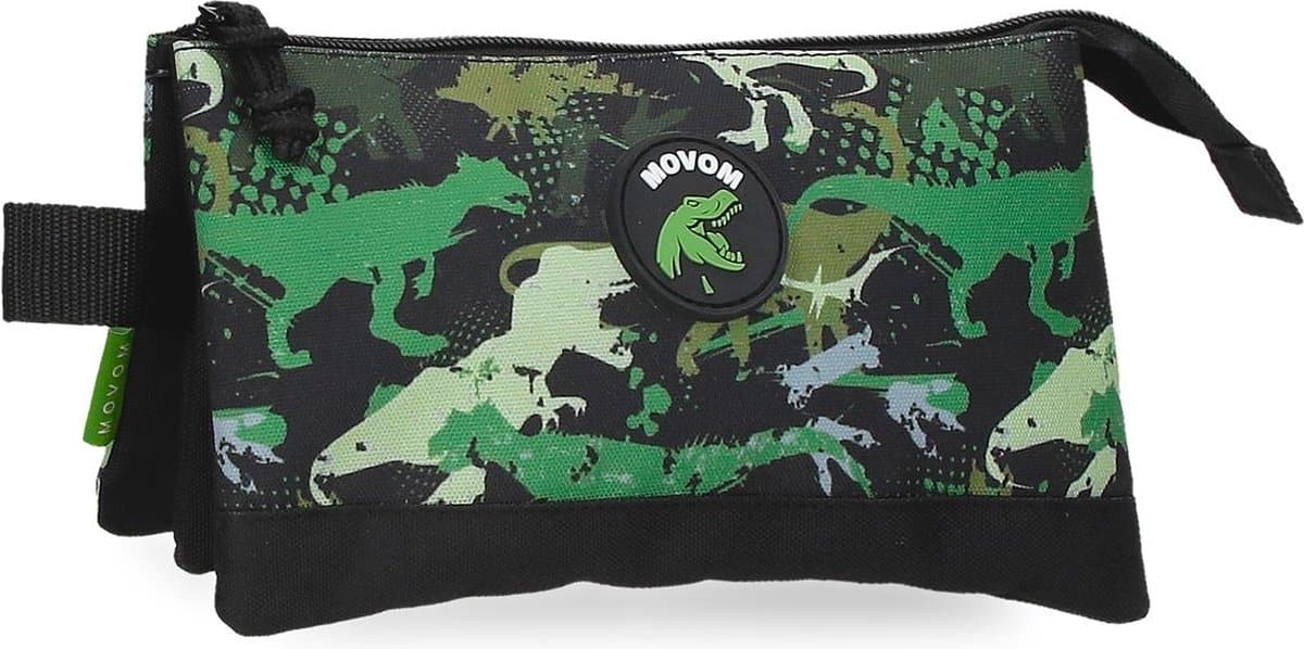 Jim jam estuche movom dinosaurio estuche 3 compartimentos con 2 cremalleras