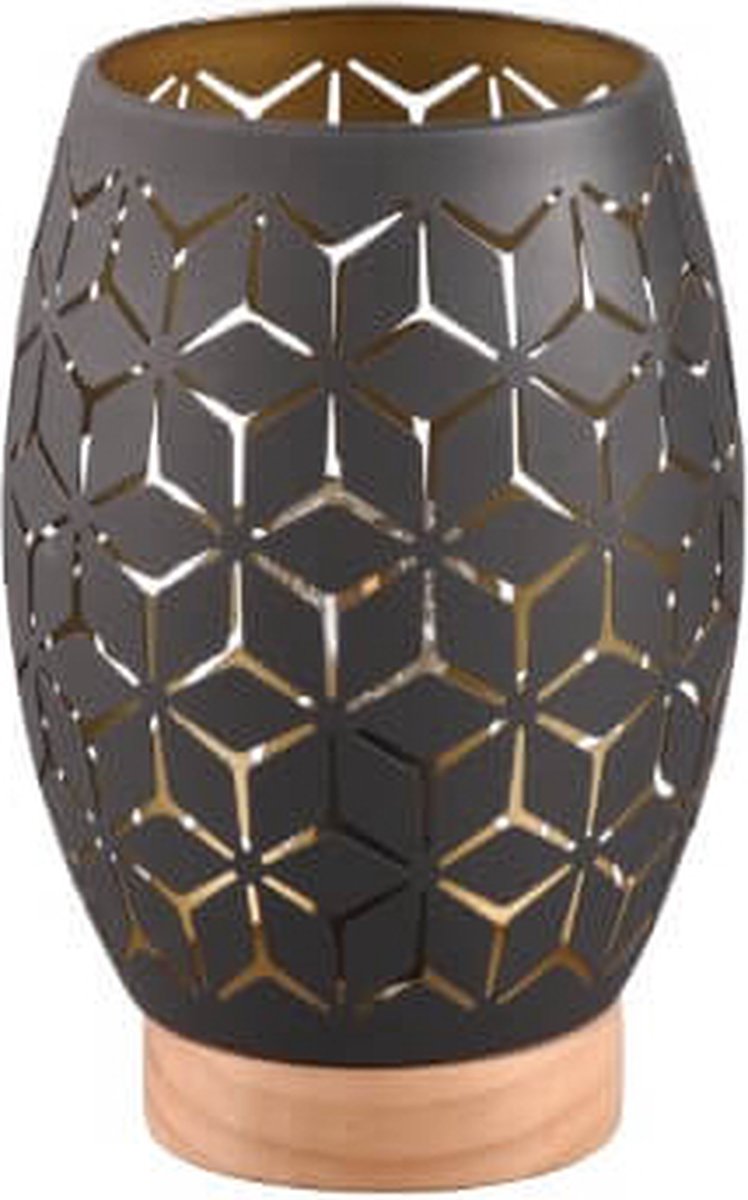Rl live your light reality bidar - tafellamp - zwart-goud - excl. 1x e27 4 w - plafondbevestiging
